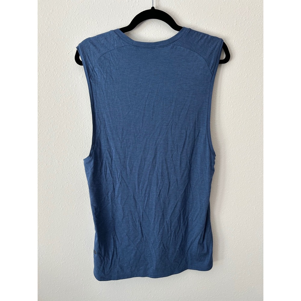 Lululemon Balancer Tank Mens Oasis Blue Silk Blend Yoga Muscle Top Size Small - Picture 3 of 5